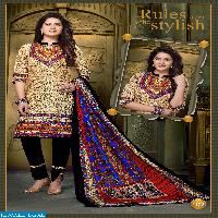 kundan karachi cotton printed dress material